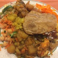 mixed plate at Indian Veg Bhelpoori House in North London
