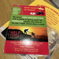 Homeless people eat & drink for free   at Indian Veg Bhelpoori House in North London