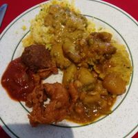 vegan buffet selection at Indian Veg Bhelpoori House in North London