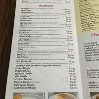 Menu Jan 2018 - starters at Jai Krishna in North London