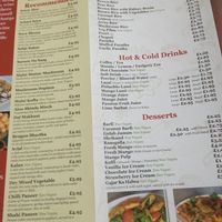 Menu Jan 2018 - specials, breads, drinks and desserts  at Jai Krishna in North London