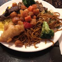 Noodles, Beef, Sweet and Sour Chicken and Broccoli  at Dou Dou - Qing Buffet in North West London