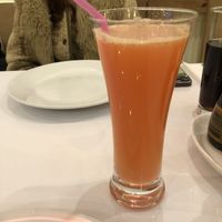 Mango and lemon juice  at Loving Hut in North London