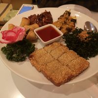 Mixed starters platter for two at Loving Hut in North London