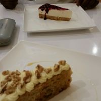 cheesecake and carrot cake at Loving Hut in North London