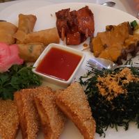 Mixed hors d'oeuvres at Loving Hut in North London