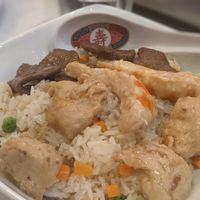 Special Fried Rice ('beef', 'chicken' and 'prawn) so cool! at Loving Hut in North London