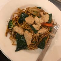 Chicken chow mein at Loving Hut in North London