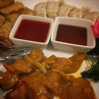 Mixed starters  at Loving Hut in North London