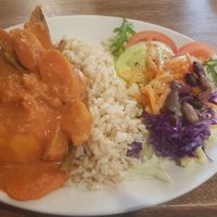 Sweet potato and aubergine African at Riverside Vegetaria in Kingston Upon Thames