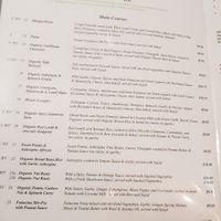 Menu1 at Riverside Vegetaria in Kingston Upon Thames