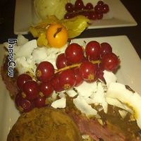 delicious cakes (raw cake in front and cheescake on the rare) at Manna London Restaurant - Maybe closed in North West London