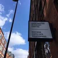 At the Buddhist centre at Earth Cafe in Manchester