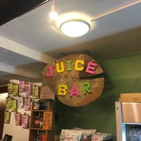 Delicious fresh juices at Earth Cafe in Manchester