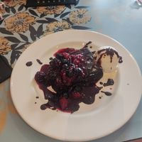 Brownie with icecream at Fuel in Manchester