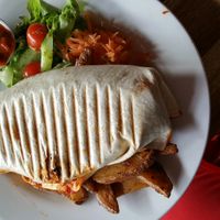 Vegan chilli burrito  at Fuel in Manchester