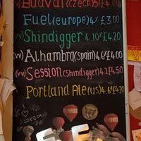 beer menu at Fuel in Manchester