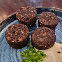 Vegan black pudding at Greens in Manchester