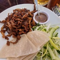 Crispy king oyster pankakes at Greens in Manchester