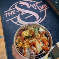 A mix of salads from the café at The 8th Day in Manchester