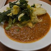 Classic dahl and veggies at The 8th Day in Manchester