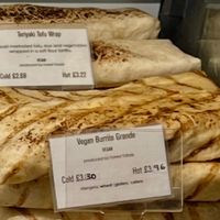 Teriyaki Tofu Wrap & Vegan Burrito Grande.  at The 8th Day in Manchester