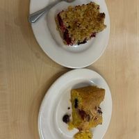Rasperry crumble & polenta cake at The 8th Day in Manchester