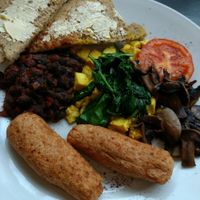 vegan brekkie at Roots and Fruits in Leeds