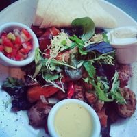 jerk jackfruit with tortillas  at Roots and Fruits in Leeds
