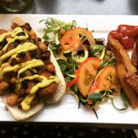 Chilli dog! at Roots and Fruits in Leeds