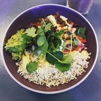 Beautiful Buddha bowl at Roots and Fruits in Leeds