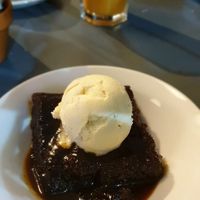 Sticky toffee pudding at Roots and Fruits in Leeds