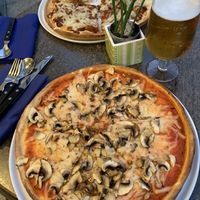 Vegan mushroom pizza  at Zeffirellis in Ambleside