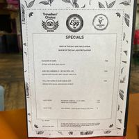 New specials menu  at The Egg Cafe in Liverpool
