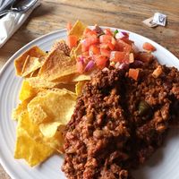 Chilli sin carne and nachos at The Egg Cafe in Liverpool
