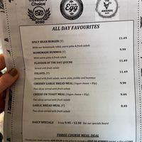Menu  at The Egg Cafe in Liverpool