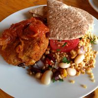 Spicy Bean Burger at The Egg Cafe in Liverpool