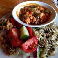 Quorn stew & salad (not vegan) at The Egg Cafe in Liverpool