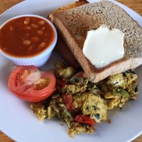 Vegan full English breakfast  at The Egg Cafe in Liverpool