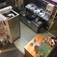 The view of the kitchen!  at The Egg Cafe in Liverpool