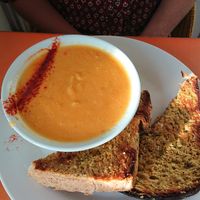 Lentil & apricot soup at The Egg Cafe in Liverpool