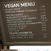 The vegan menu at Tide Tables in Richmond Upon Thames