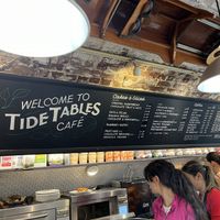 Cake menu shows what is vegan   at Tide Tables in Richmond Upon Thames