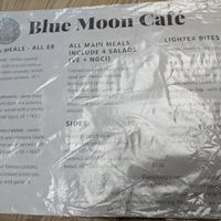Food menu at Blue Moon Cafe in Sheffield