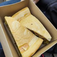 Chickpea spinach pies at Harvest Natural Foods in Bath