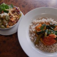 Spicy Vegetable Satay at Herbies in Exeter