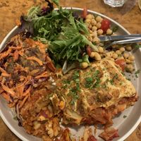 Lasagne with trio of salads   at Herbies in Exeter