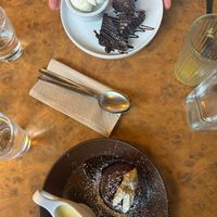 Chocolate brownies/ toffee pudding at Herbies in Exeter