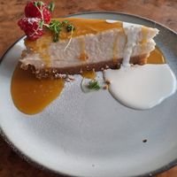 Passion fruit cashew cheesecake at Herbies in Exeter