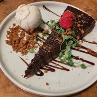 Chocolate and amaretto torte at Herbies in Exeter